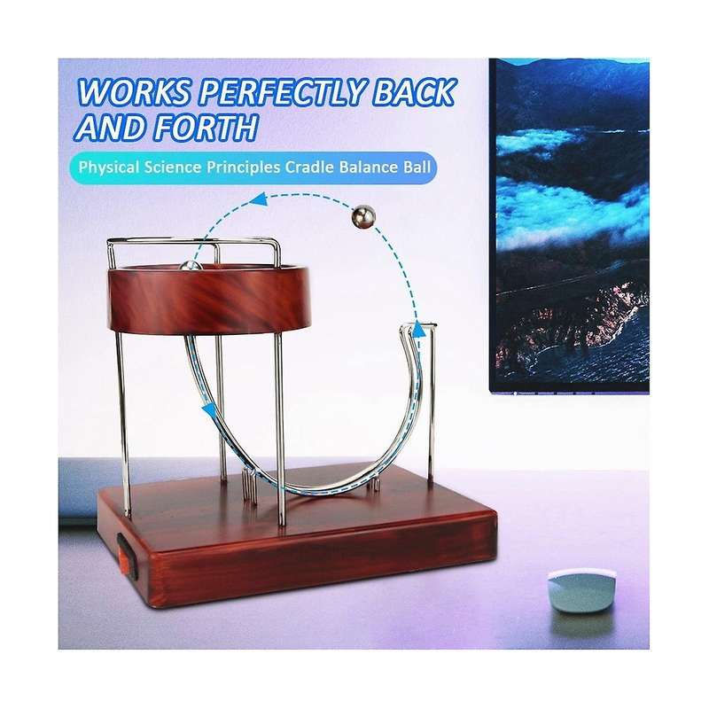 Machine Kinetic Art Motion Inertial Metal Automatic Jumping Table Toy Home Decor,wood
