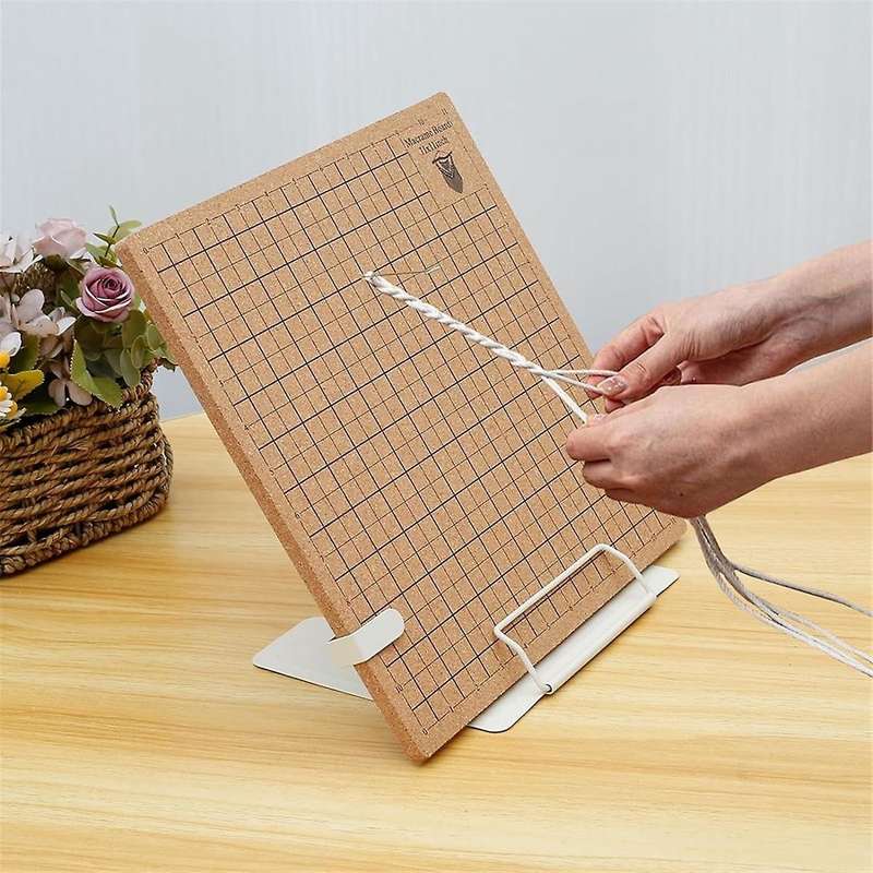 Macrame Board and Metal Adjustable Holder, 12x16In Double Side Macrame Project Board with Pins,for