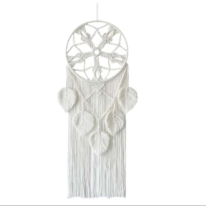 Macrame Catchers for Bedroom Adult Catcher Wall Decor Large Boho Wall Hanging with Woven Leaves Hom