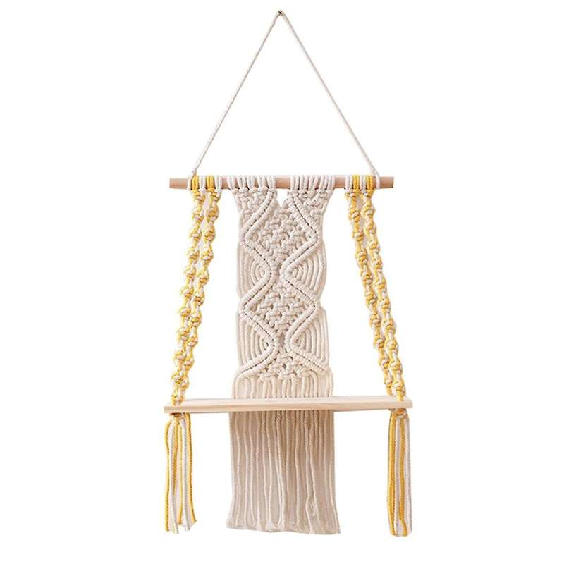 Macrame Wall Hanging Shelf Boho for Bedroom - Woven Rope Macrame Wall Art As Boho Bathroom Shelf De