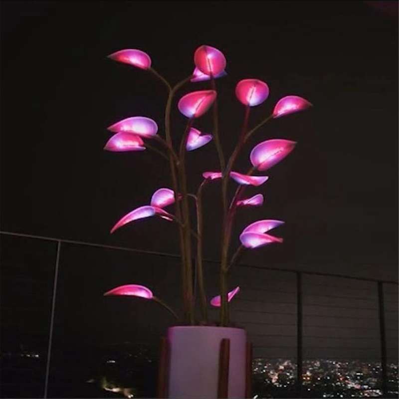 Magical Glowing Potted Plant Indoor Plant Led 3 Color-changing Artificial Plants Bonsai Light Artifi