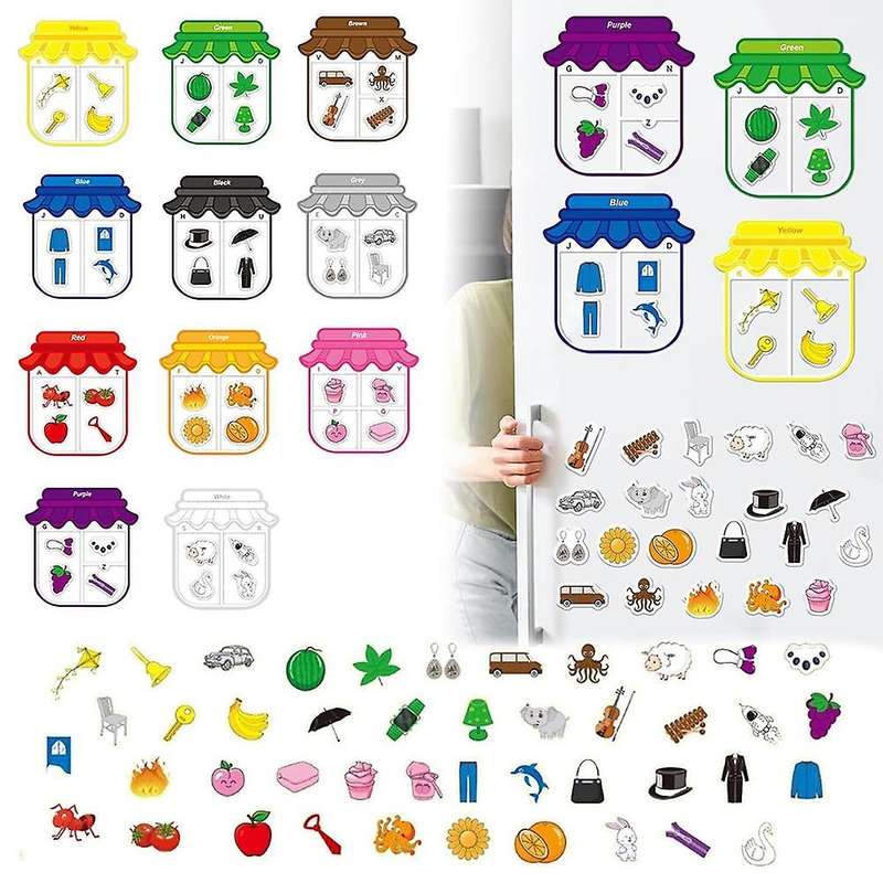 Magnetic Color Sorting Toy Alphabet Game Learning Letter Recognition Color Shape Matching Children'S