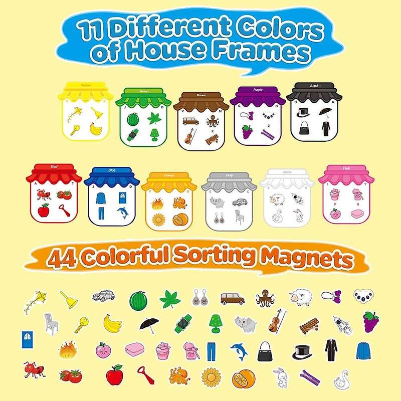 Magnetic Color Sorting Toy Alphabet Game Learning Letter Recognition Color Shape Matching Children'S