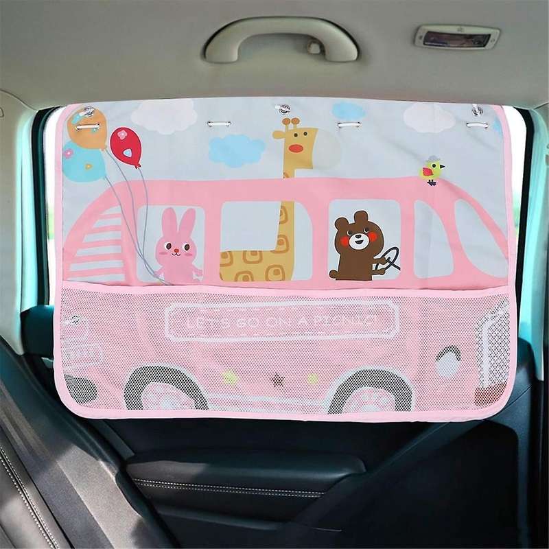 Magnetic Cartoon Car Rear Side Sunshade Window Curtain Children Sun Visor Heat Insulation Sun Blind