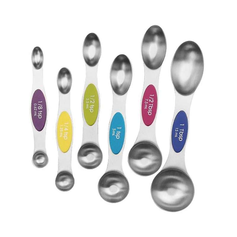 Magnetic Measuring Cups Spoons Dual-sided Kitchen Spoon Stainless Steel Set Measuring Spoon, Multic