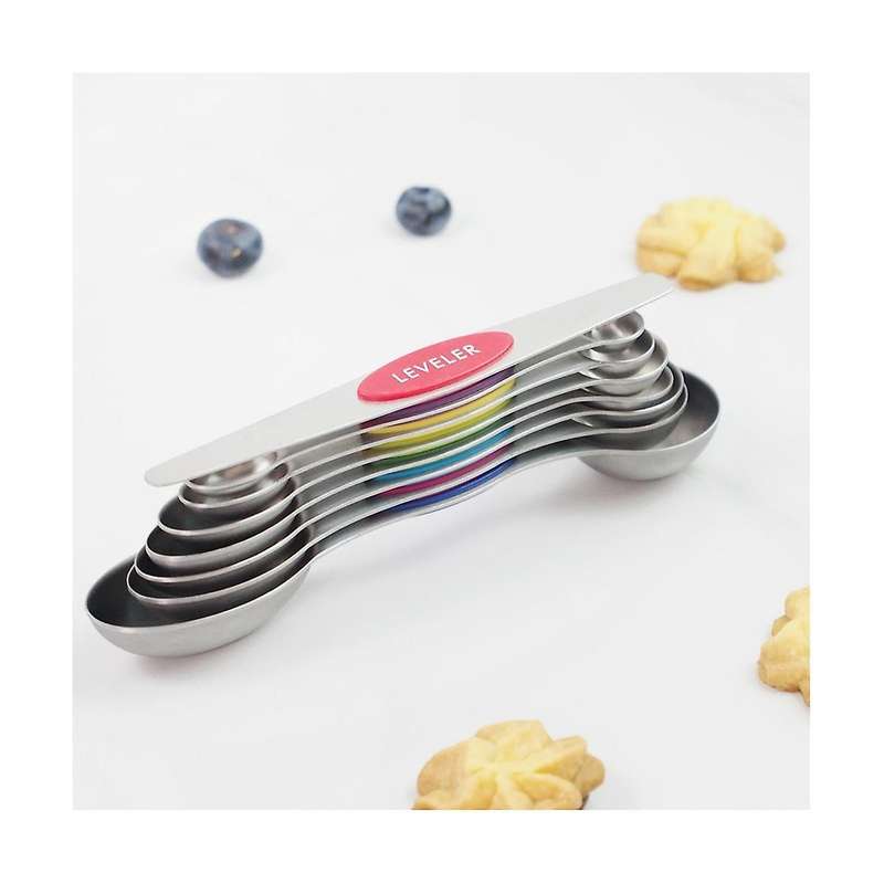Magnetic Measuring Cups Spoons Dual-sided Kitchen Spoon Stainless Steel Set Measuring Spoon, Multic