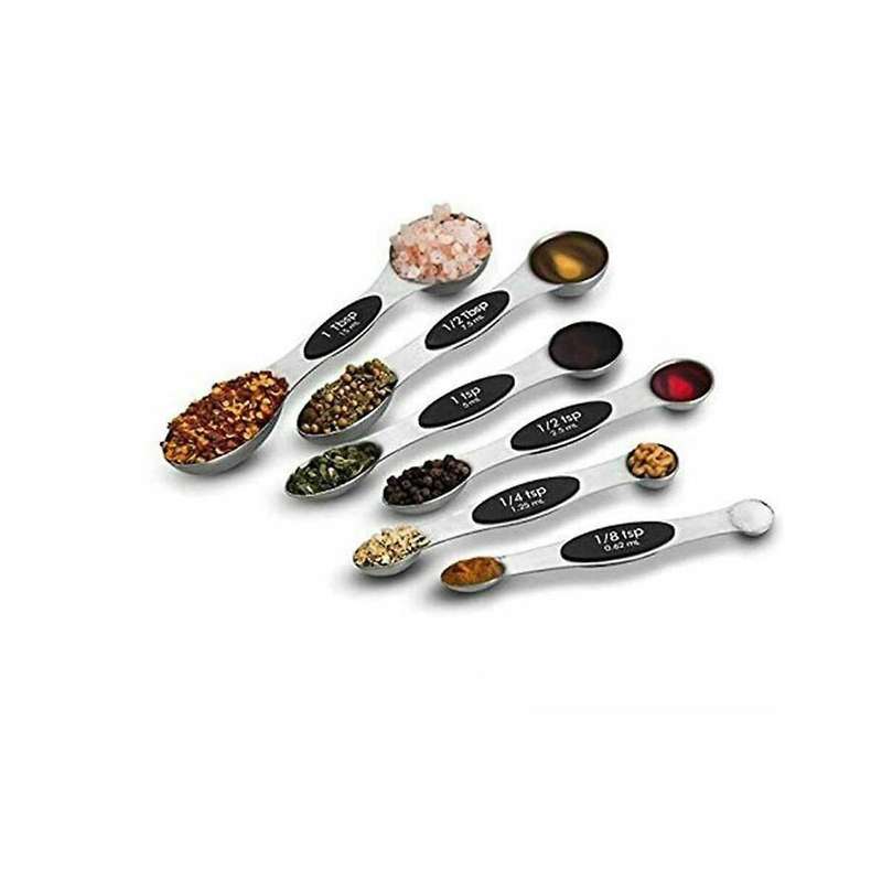 Magnetic Measuring Cups Spoons Dual-sided Kitchen Spoon Stainless Steel Set Measuring Spoon, Multic