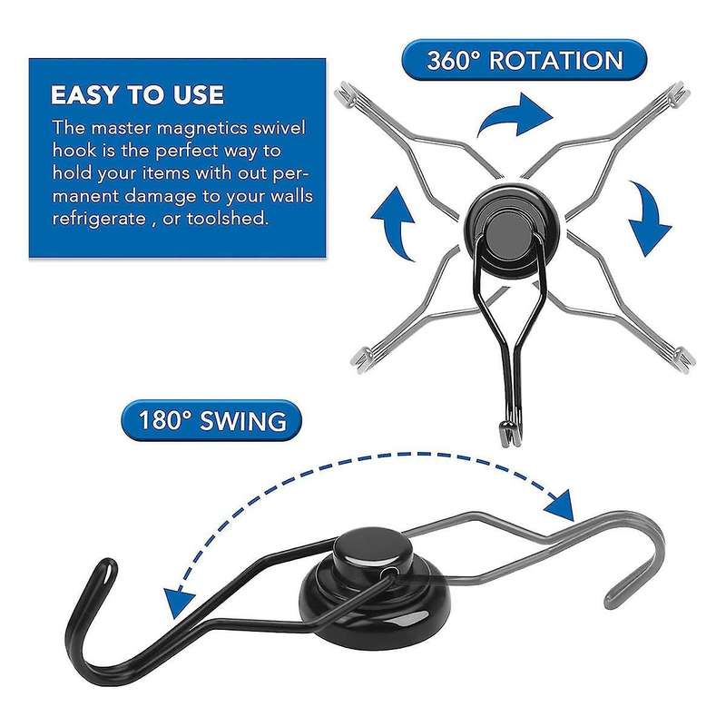 Magnetic Hooks Heavy Duty,hanging 60lbs Black Magnetic Hooks for Grill, Cruise Cabins, Refrigerator,