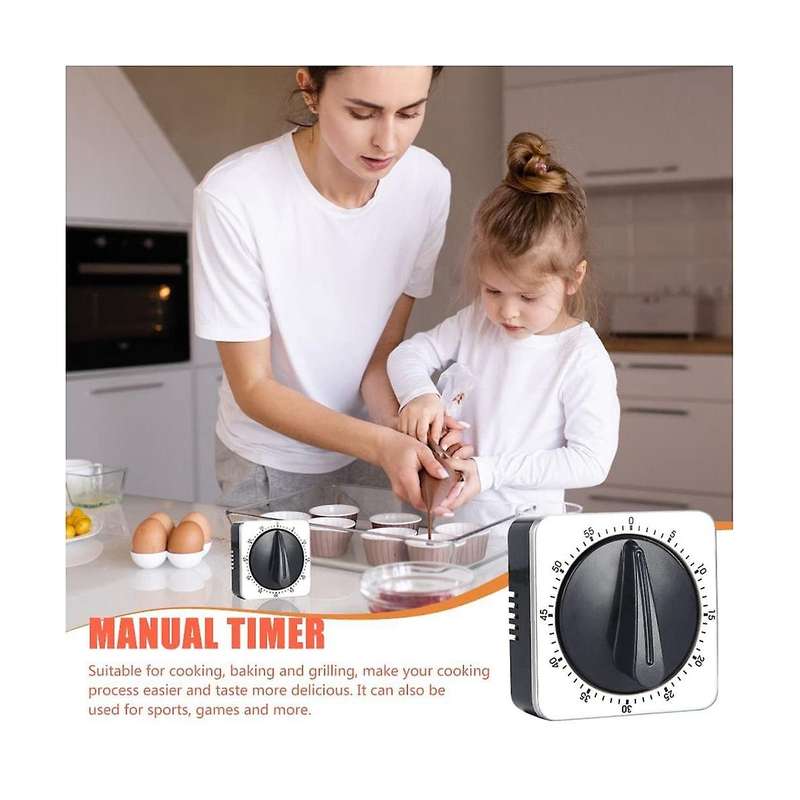 Magnetic Kitchen Timer, Adsorbable Mechanical Egg Timer Made Of Stainless Steel, 60 Timing,for Cook