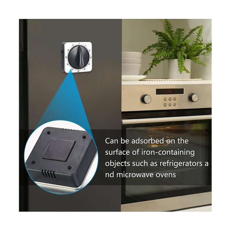 Magnetic Kitchen Timer, Adsorbable Mechanical Egg Timer Made Of Stainless Steel, 60 Timing,for Cook