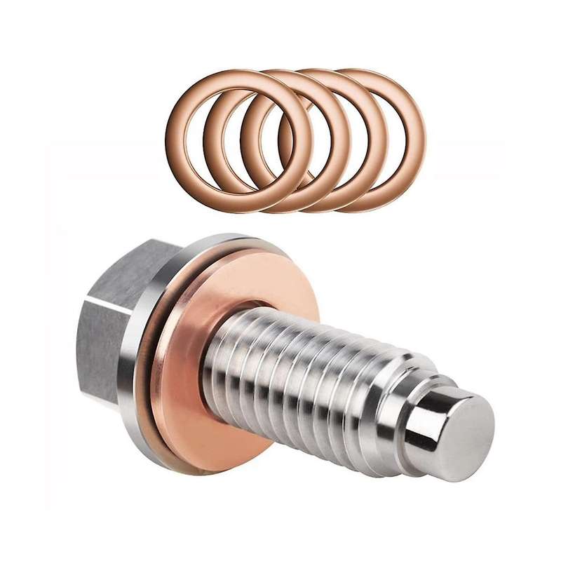 Magnetic Oil Drain Plug M14x1.5 - Neodymium Magnet Stainless Steel Bolt - with 5coopers Washer - He