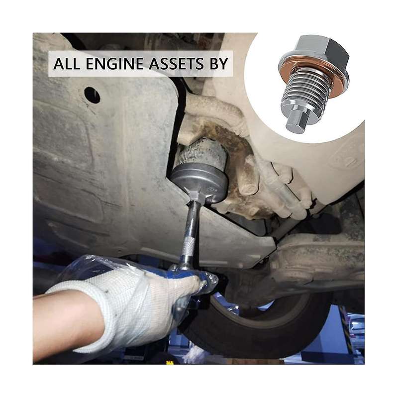 Magnetic Oil Drain Plug M14x1.5 - Neodymium Magnet Stainless Steel Bolt - with 5coopers Washer - He