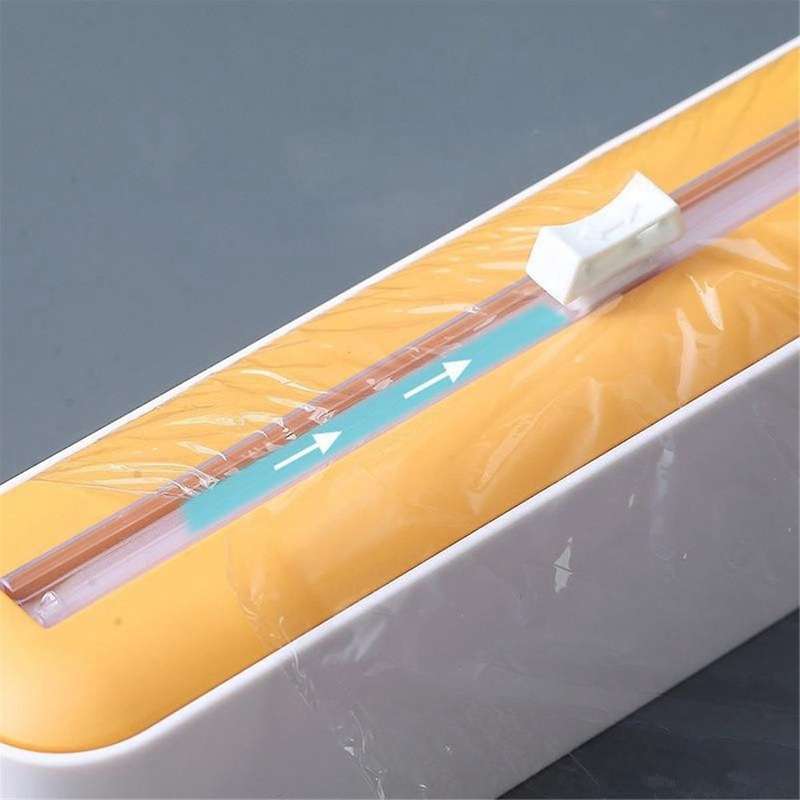 Magnetic Refillable Plastic Wrap Dispenser with Cutter, Tin Aluminum Foil Dispenser Cutter, Film Wra