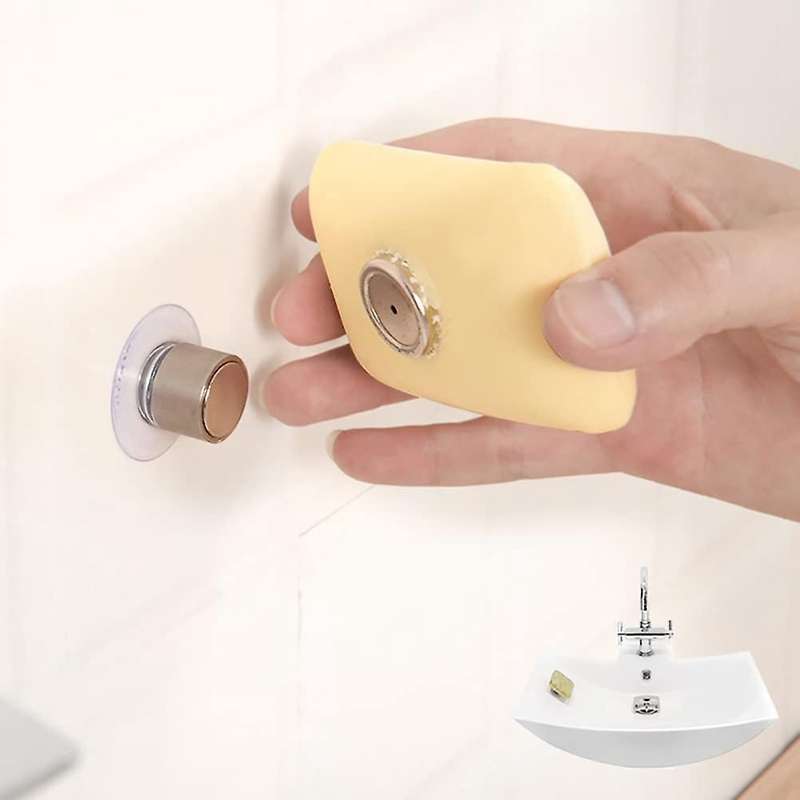 Magnetic Soap Dish, 2Pcs Magnetic Soap Dish No Drilling, No Nails and No Glue, Vacuum Adsorption, Su