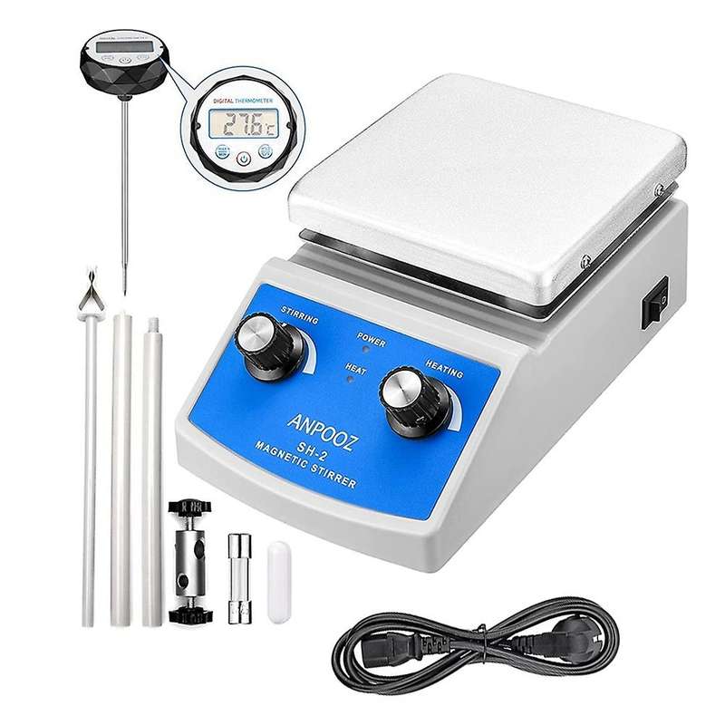 Magnetic Stirrer Hot Plate with Thermometer,2000ml Mixing Capacity Magnetic Hotplate Stirrer with St