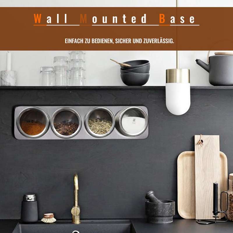 Magnetic Spice Jars Rack Stainless Steel Spice Jars Wall Plate Base Base for Magnetic Spice Tins
