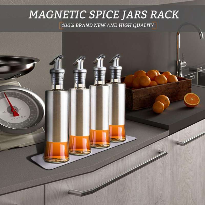 Magnetic Spice Jars Rack Stainless Steel Spice Jars Wall Plate Base Base for Magnetic Spice Tins