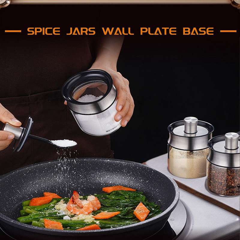 Magnetic Spice Jars Rack Stainless Steel Spice Jars Wall Plate Base Base for Magnetic Spice Tins