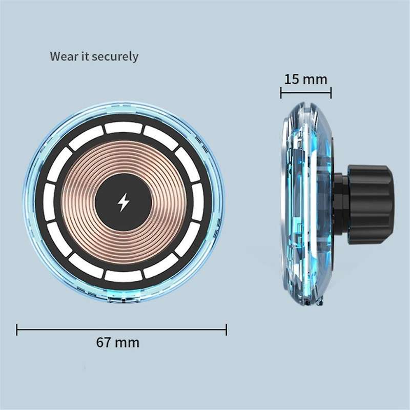 Magnetic Wireless Mount Charger, Magnetic Phone Holder Fast Charging Wireless Car Charger with RGB L
