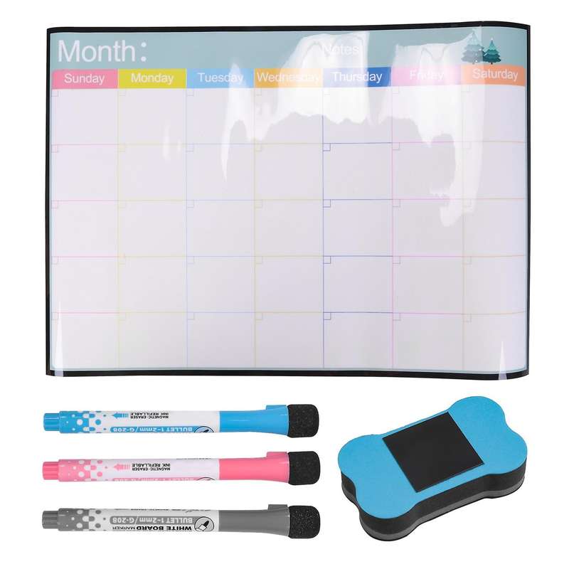 Magnetic Whiteboard Calendar Schedule Weekly Monthly Magnet Calendar Planner Drawing Refrigerator S