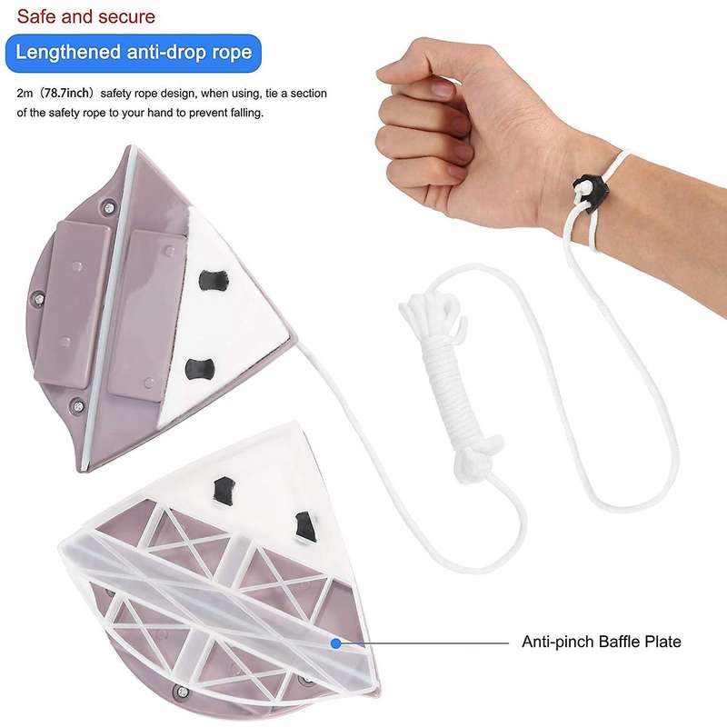 Magnetic Window Cleaner, Double-Sided Magnetic Glass Cleaning Brush Window Cleaner Wiper for 15-24mm