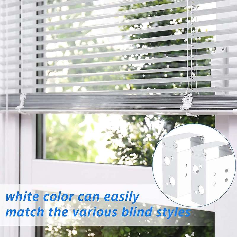 6 Pieces White Color Window Blinds Headrail Bracket with Screws