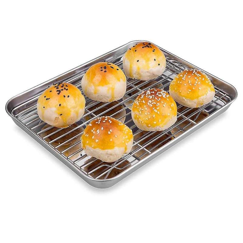 10 Inch Toaster Oven Tray and Rack Set, with Cooling Rack,dishwasher