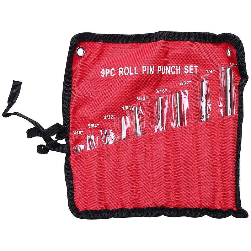 9pcs Steel Multi Size Round Head Pins Punch Set Grip Punch Tool