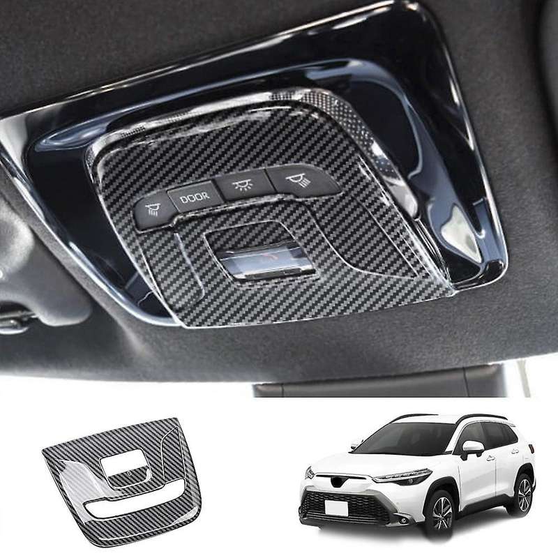 Car Carbon Fiber Interior Front Reading Light Lamp Cover Trim