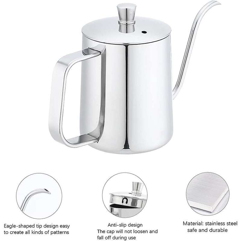 12oz/350ml Stainless Steel Gooseneck Coffee Pot,hand Drip Coffee Pot