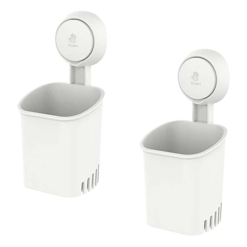 Toothbrush Holder Suction Cup 2 Packs Shower for Drill-free Electric