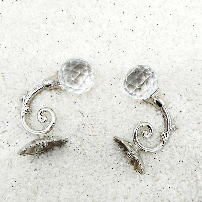 4 Pcs Clear Crystal Wall Mounted Tassel Curtain Tieback Hook (silver)