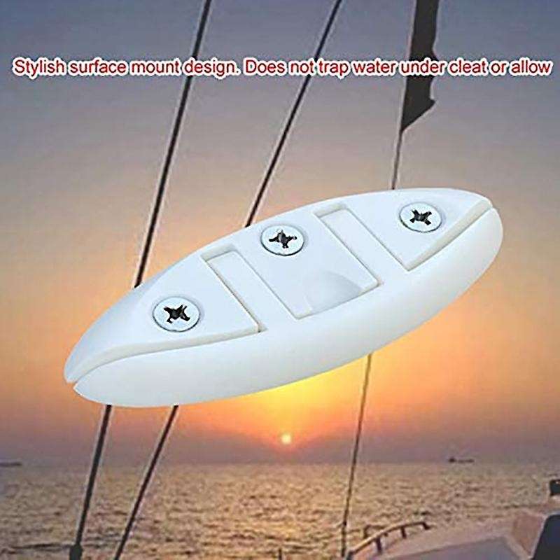 White 5inch Folding Pull Up Cleat for Marine Line Rope Mooring Cleat