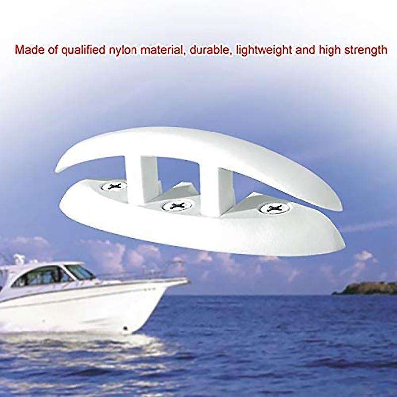 White 5inch Folding Pull Up Cleat for Marine Line Rope Mooring Cleat