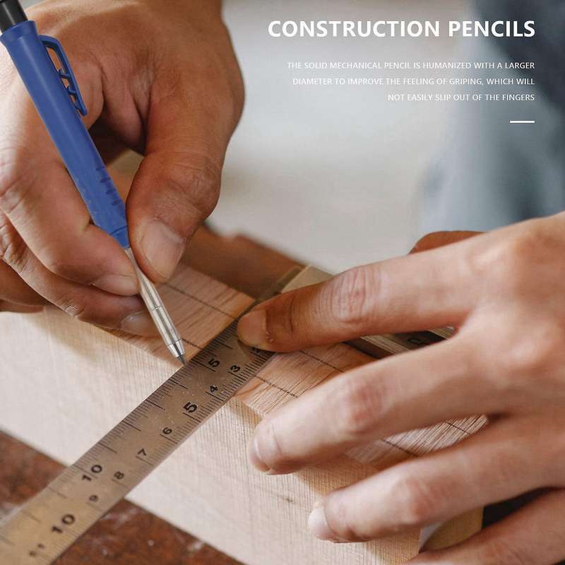 3pcs Carpenter Pencil,with 18 Refills for Carpentry Architect Drawing