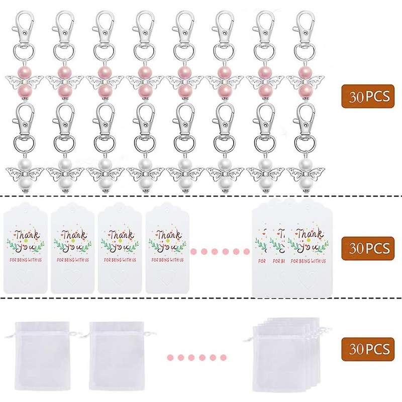 30pcs Guardian Angel Keychain Baby Baptism Shower Wedding Souvenir