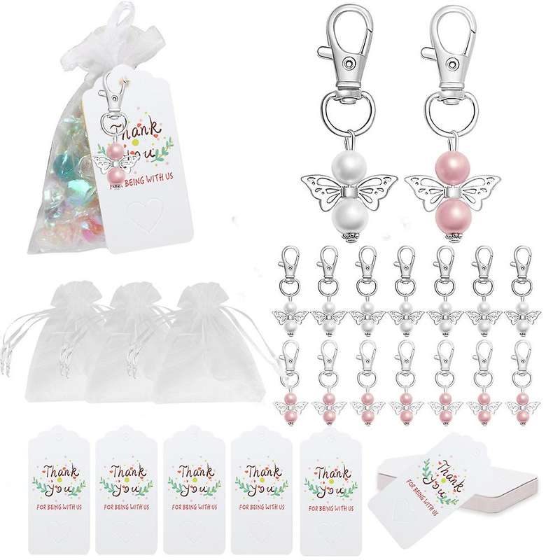 30pcs Guardian Angel Keychain Baby Baptism Shower Wedding Souvenir