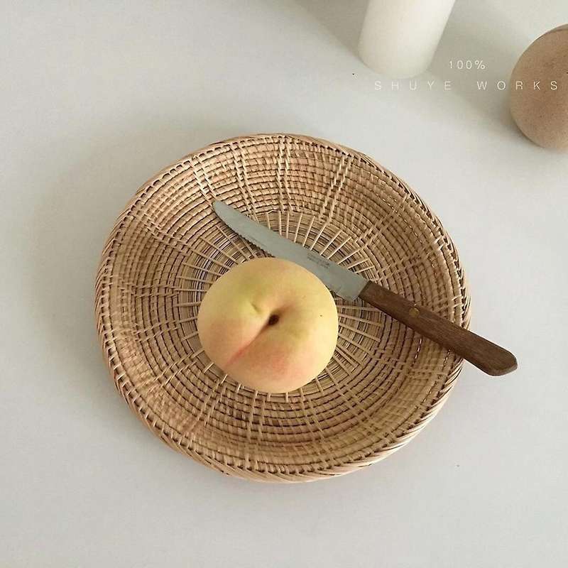 Ins Vintage Rattan Fruit Tray Photographic Props Furniture Decoration