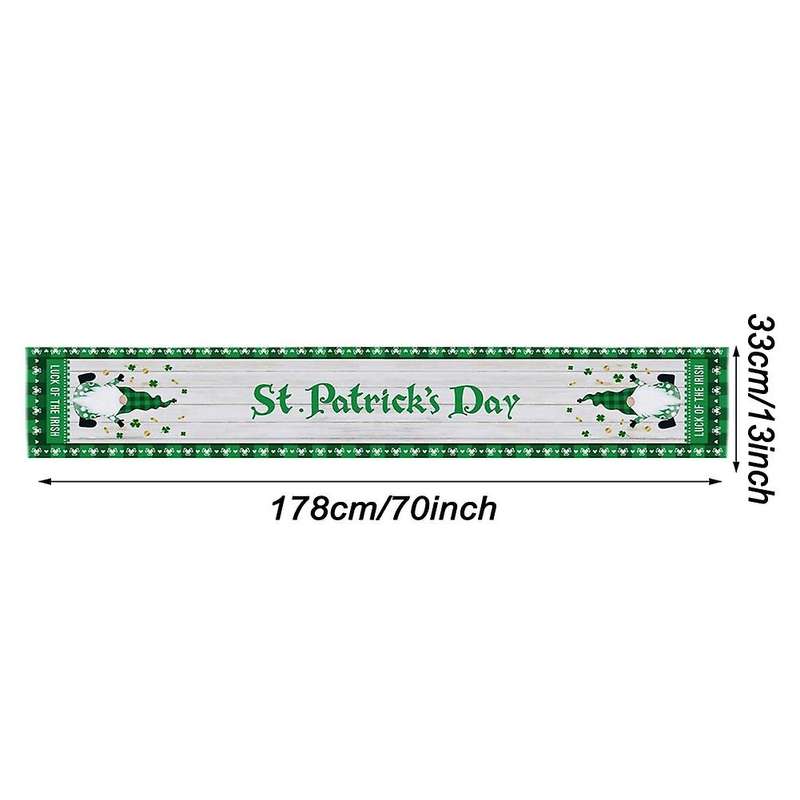 Green Clover Table Runner for Saint Patricks Day Parties Decor Small