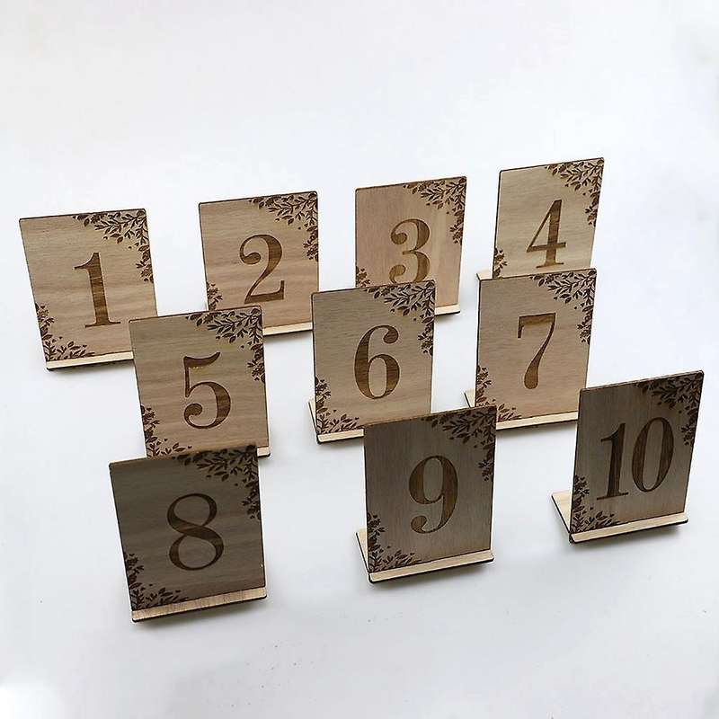 10pcs 1-10 Numbers Wood Signs Wedding Table Number Wooden Numbers