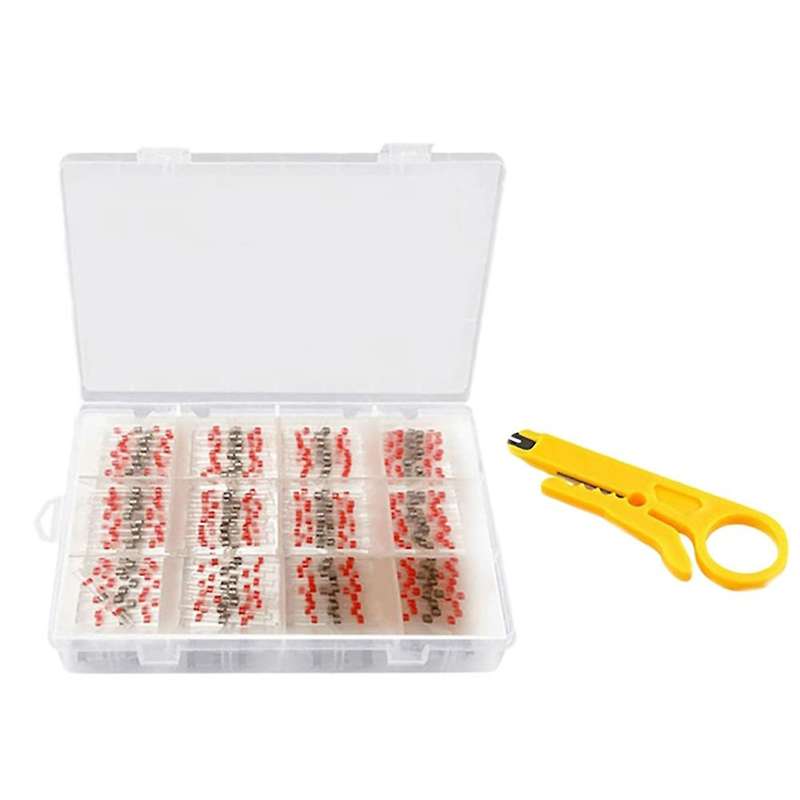 200pcs Awg 22-18 Solder Wire Connectors Heat Shrink Butt Connectors