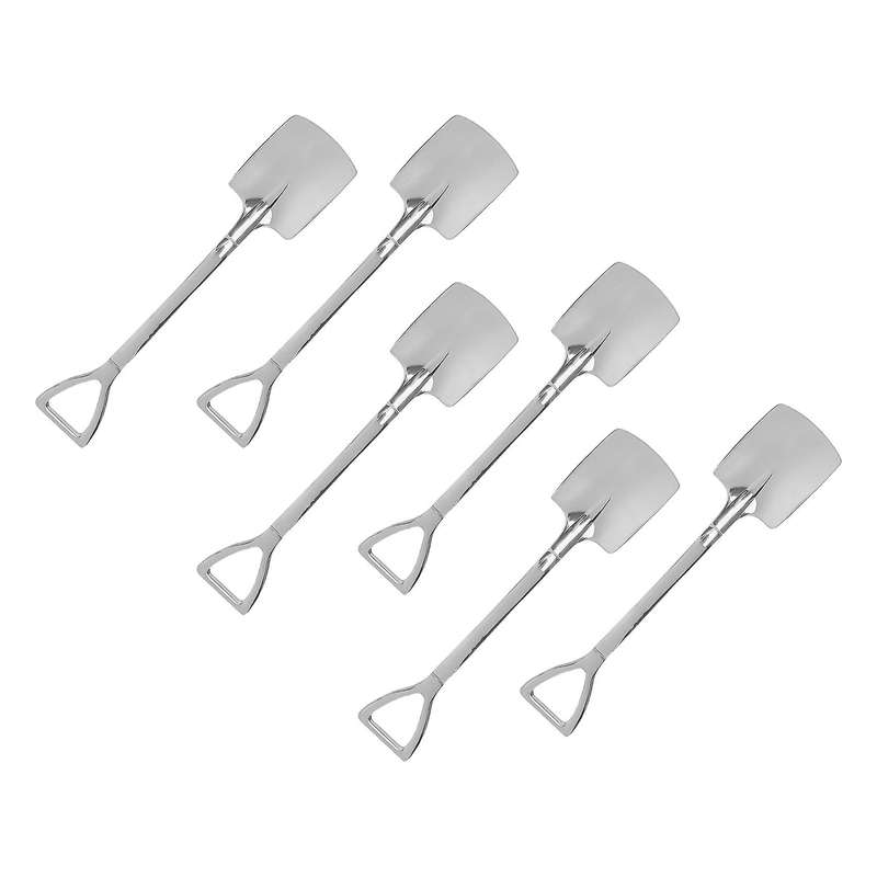 12pcs Creative 304 Stainless Steel Spade Spoon Cake Dessert Spoon