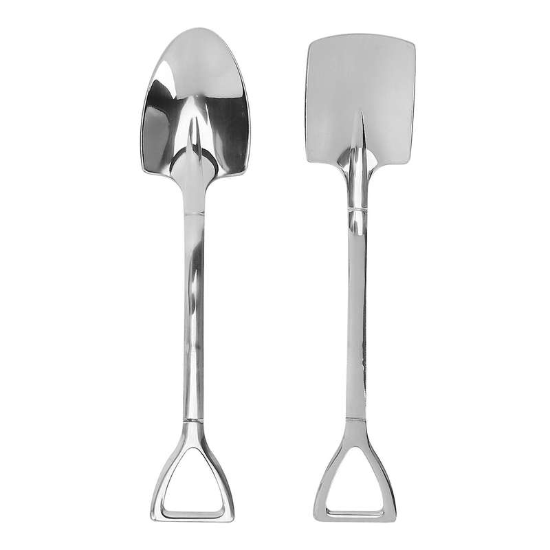 12pcs Creative 304 Stainless Steel Spade Spoon Cake Dessert Spoon