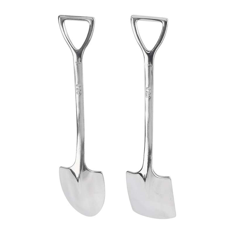 12pcs Creative 304 Stainless Steel Spade Spoon Cake Dessert Spoon