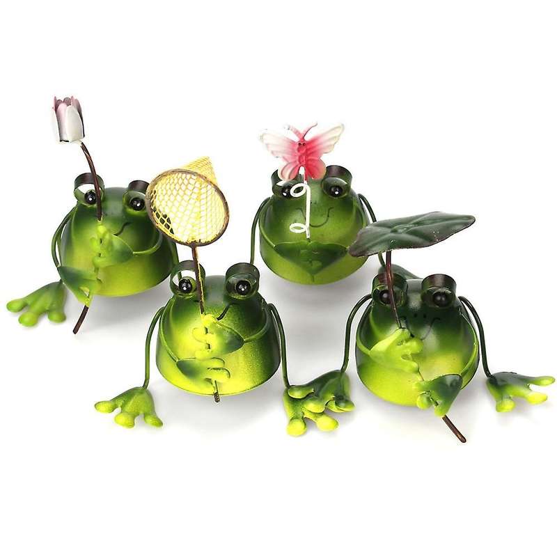 Iron Frog Decoration Set Gardening Creative Frog Home Decoration