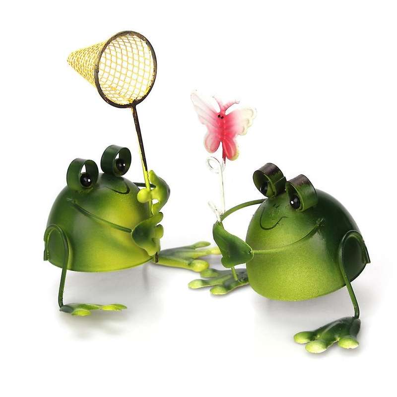 Iron Frog Decoration Set Gardening Creative Frog Home Decoration