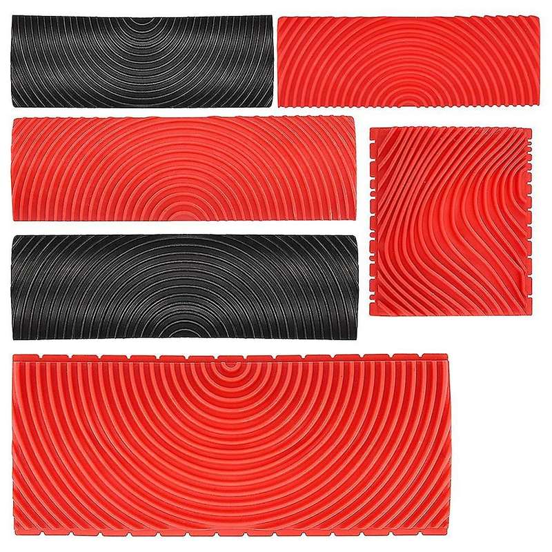 6pcs Rubber Wood Graining Pattern Wall Paint Painting Tool for Diy