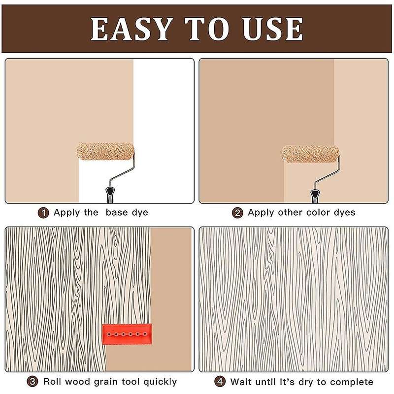 6pcs Rubber Wood Graining Pattern Wall Paint Painting Tool for Diy