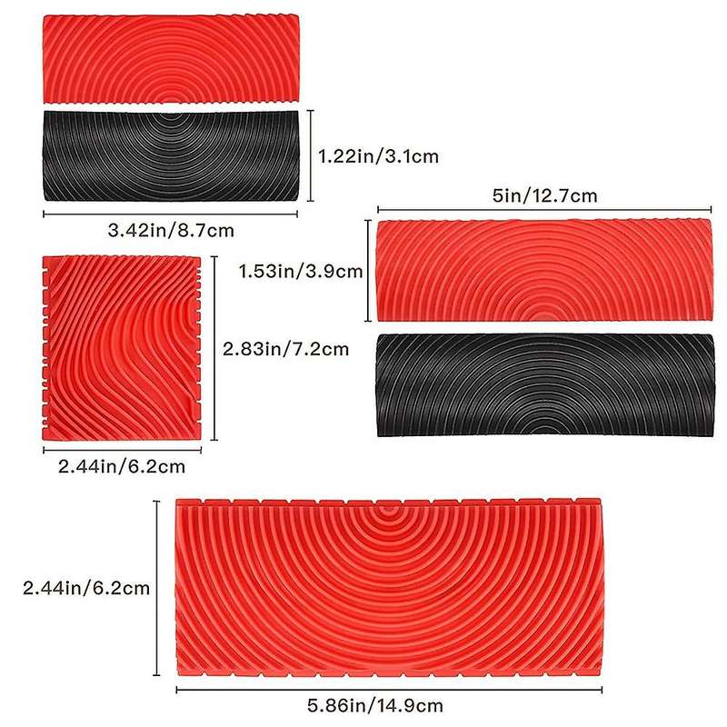 6pcs Rubber Wood Graining Pattern Wall Paint Painting Tool for Diy