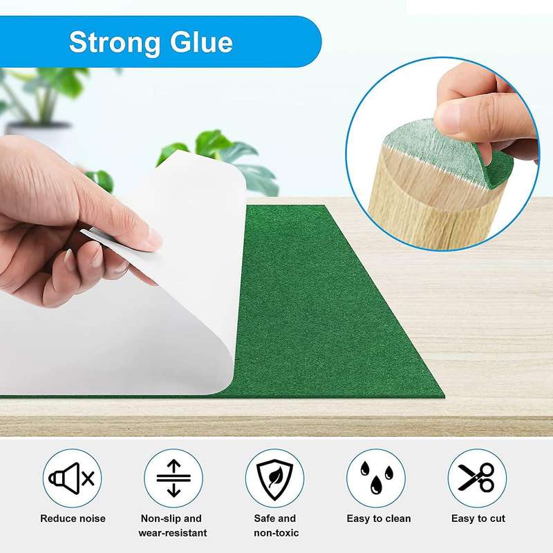Self-adhesive Felt Gliders,40 X 150 Cm,self-adhesive Felt Pads, Green